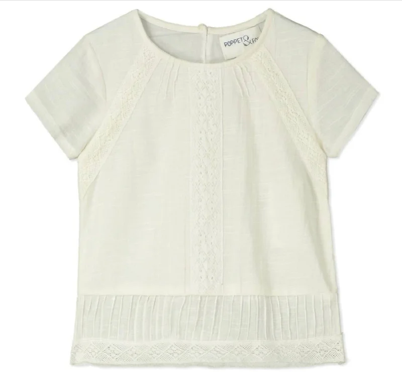 Girl's Sakura Short Sleeve Blouse In Ivory