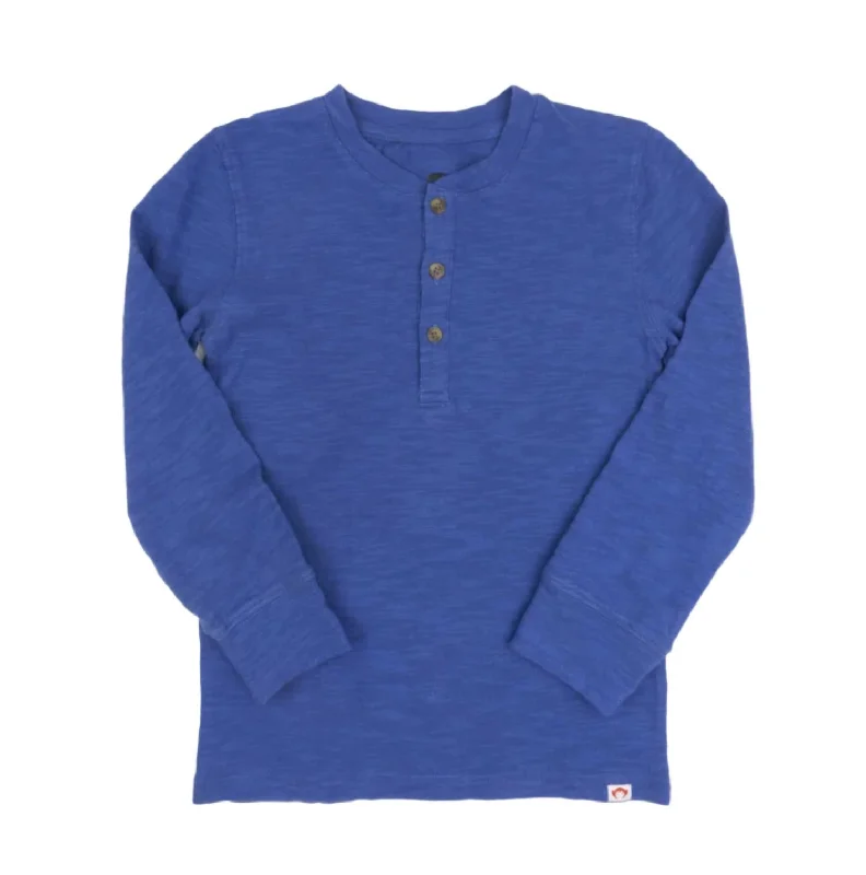 Kid's All Day Henley Shirt In Classic Blue