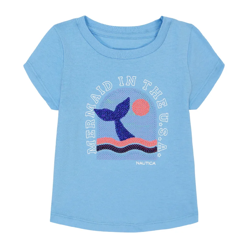 Nautica Little Girls' Mermaid In The Usa T-Shirt (4-6X)