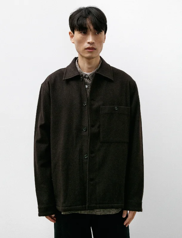 Folke Wool Overshirt Espresso