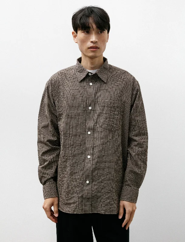 Mo Check Oversized Shirt Taupe