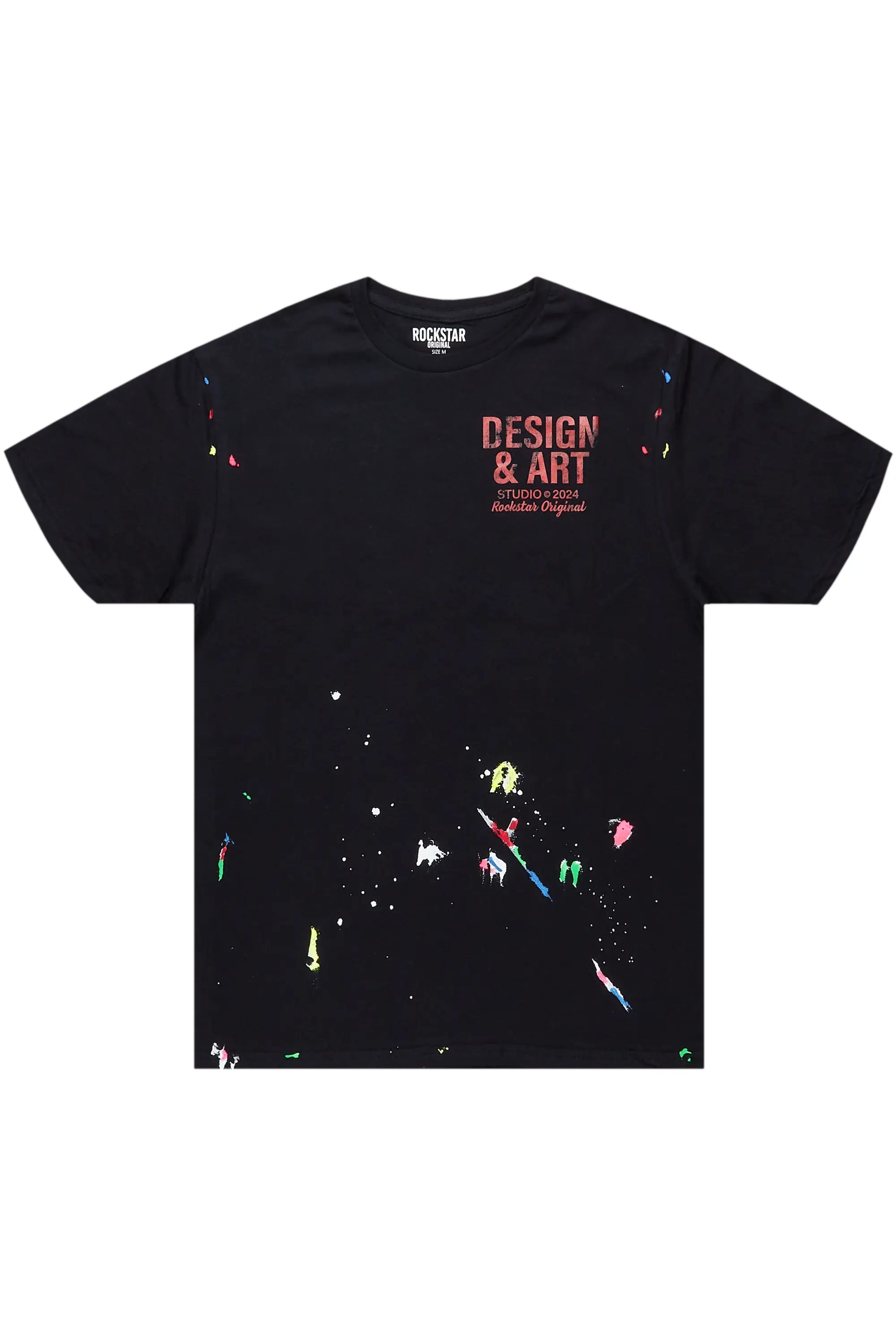 Mancha Black/Red Graphic T-Shirt