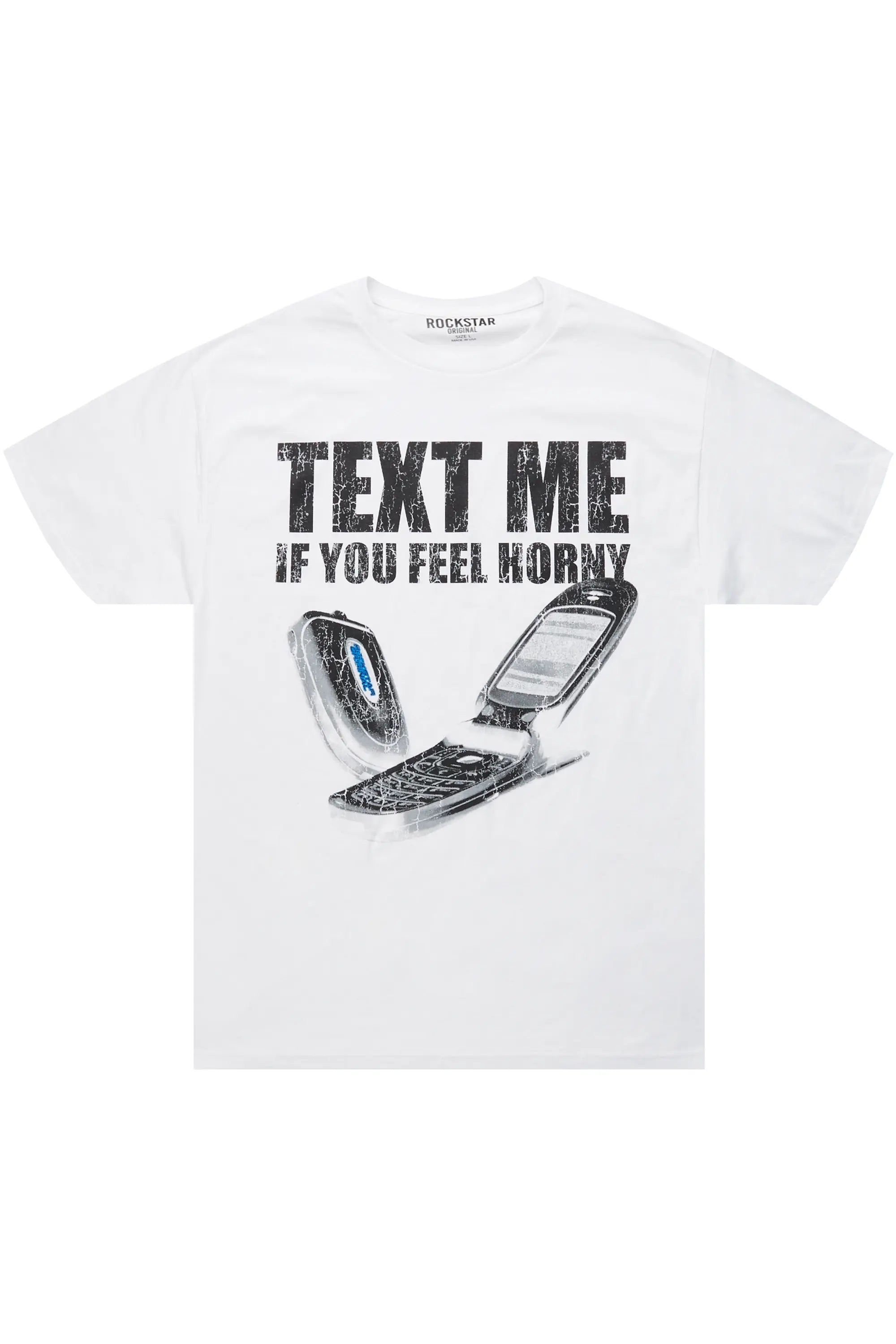 Textme White Graphic T-Shirt