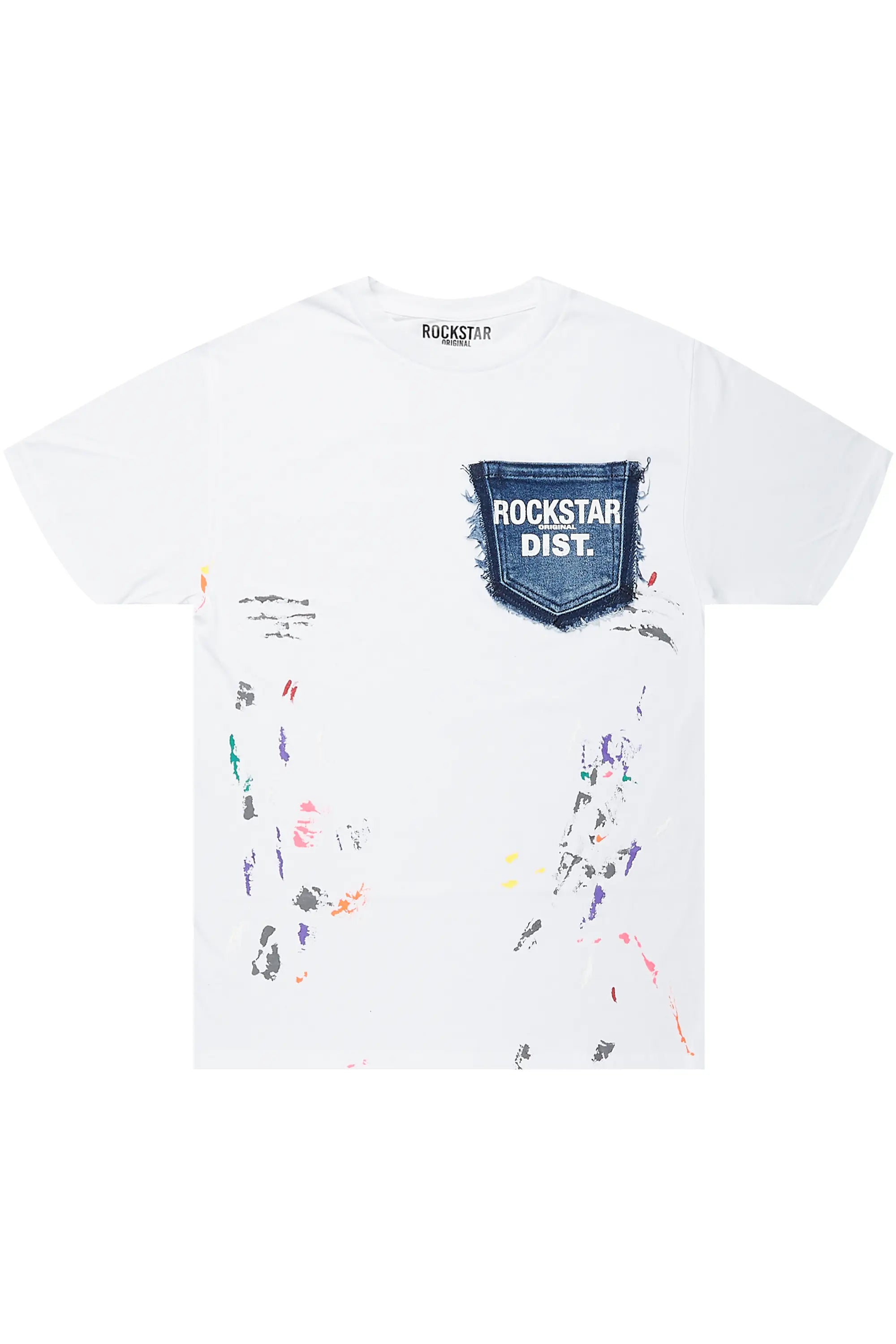 Pallas 2.0 White Graphic Pocket T-Shirt