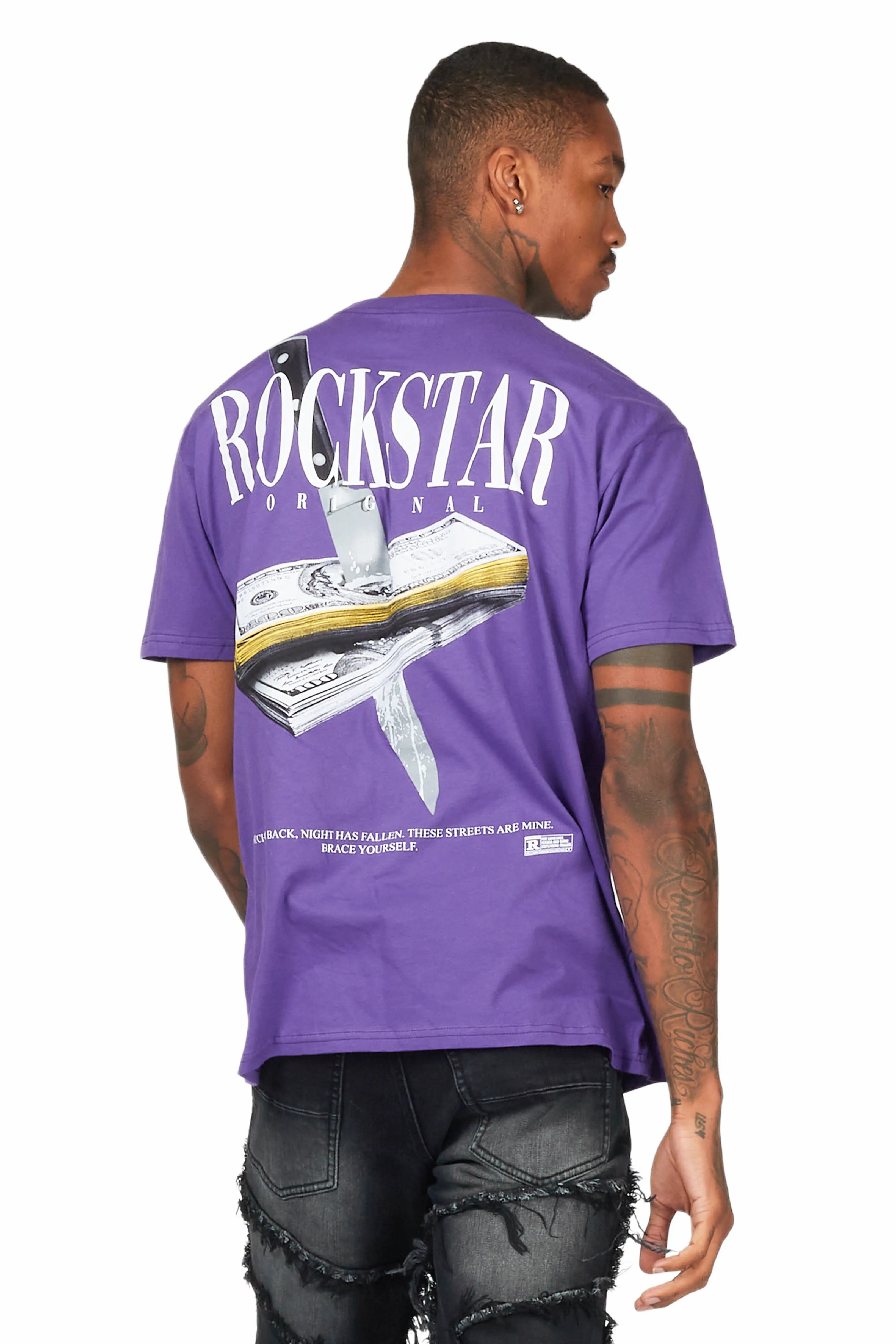 Dayte Nite Purple Graphic T-Shirt