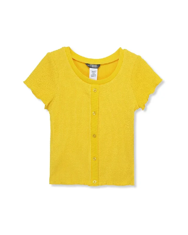 Truce Textured Button Front Top