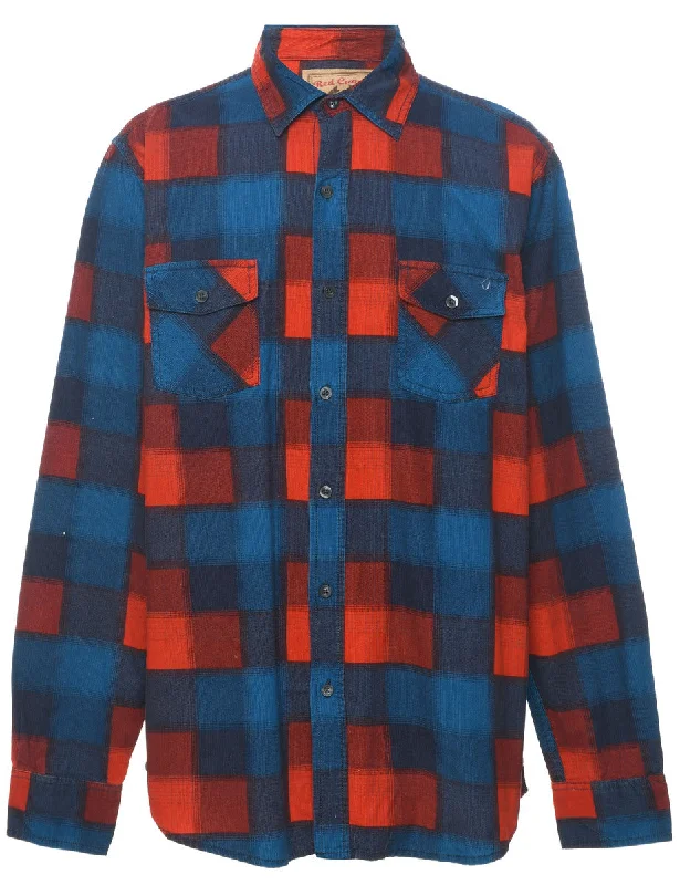 Fashion Layers Corduroy Checked Shirt - L