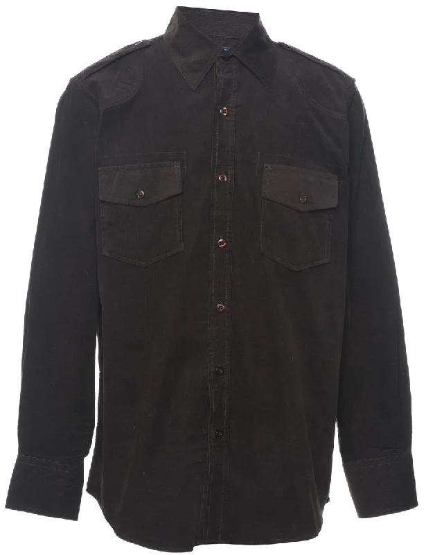 Classic Pieces Corduroy Dark Brown Shirt - M