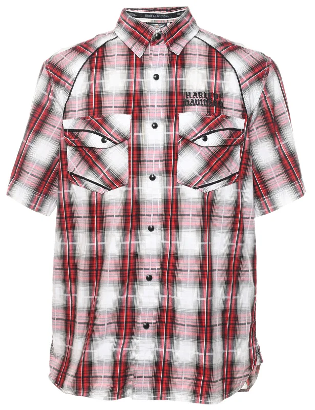 Cool T-shirts Harley Davidson Checked Western Shirt - L